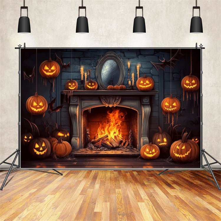 Halloween Wall Backdrop Hanging Horror Pumpkins Backdrop UK BRP57-112