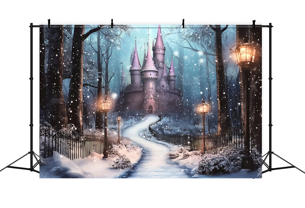 Christmas Photo Backdrop Frosted Lantern Castle Backdrop UK BRP57-115