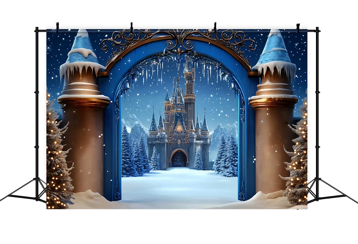 Christmas Backdrops For Photos Royal Dream Castle Backdrop UK BRP57-117