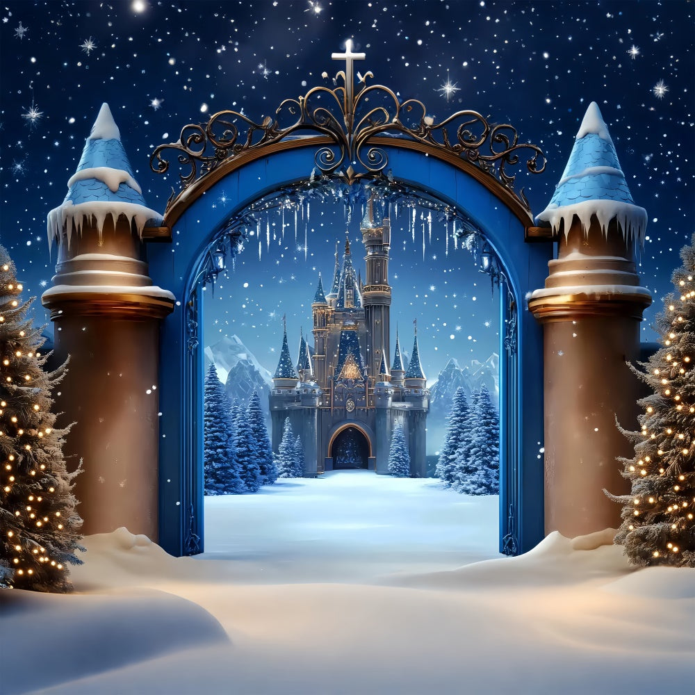 Christmas Backdrops For Photos Royal Dream Castle Backdrop UK BRP57-117