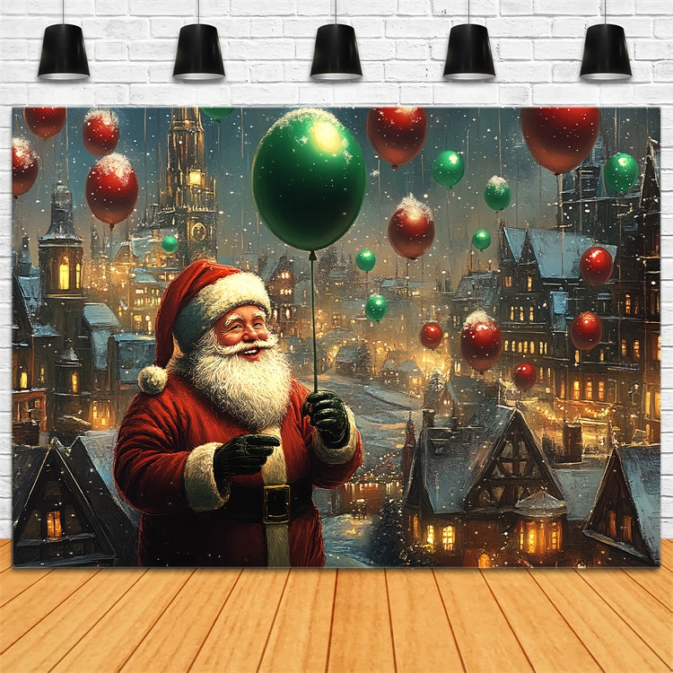 Xmas Backdrops Balloon Winter Twilight Wishes Backdrop UK BRP57-163