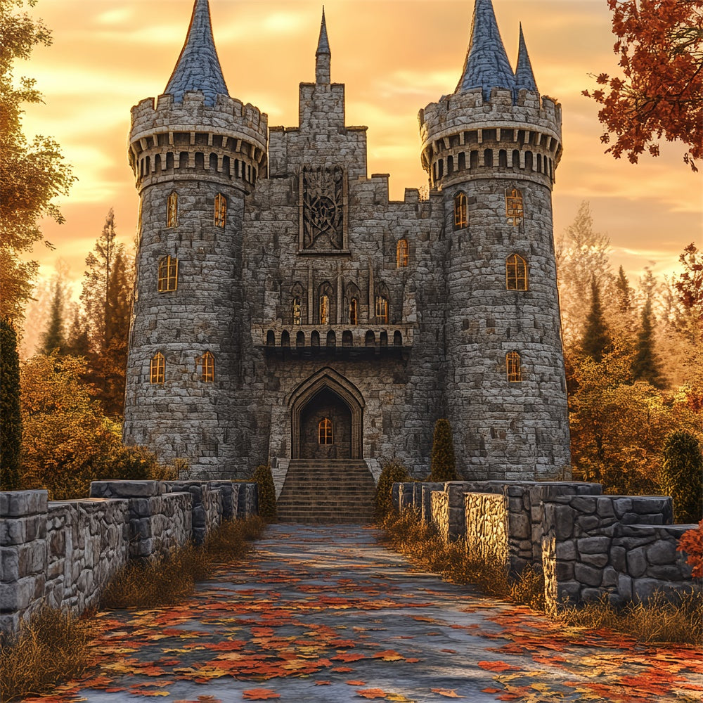 Castle Backdrops Maple Castle Path Autumn Backdrop UK BRP57-164
