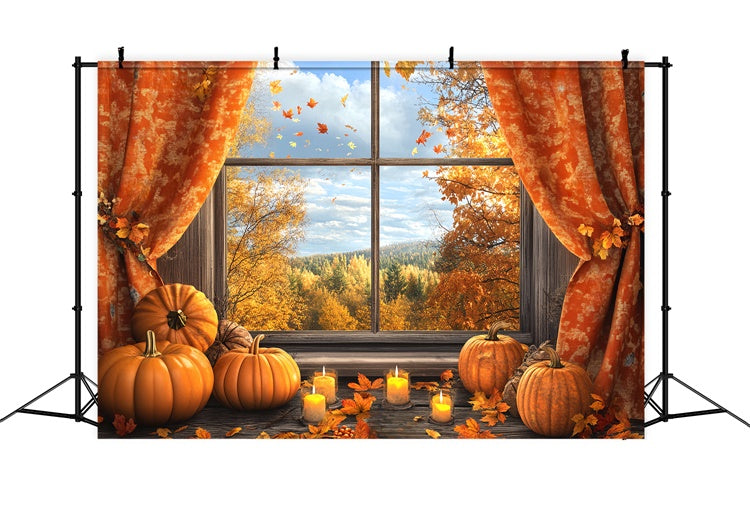 Autumn Photo Backdrop Rustic Windowed Harvest Backdrop UK BRP57-173