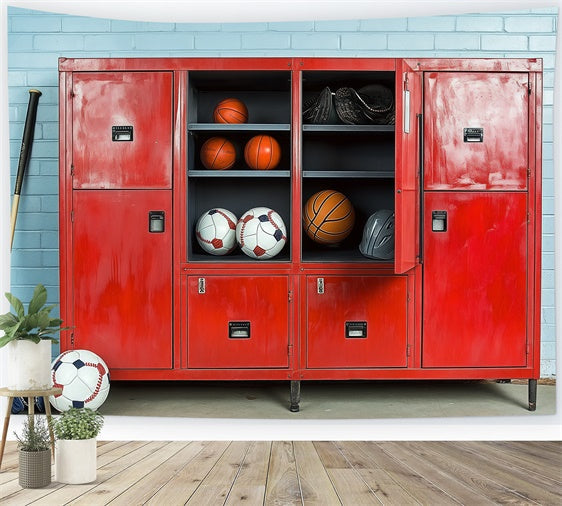 School Picture Backdrop Athletic Gear Storage Backdrop UK BRP57-18