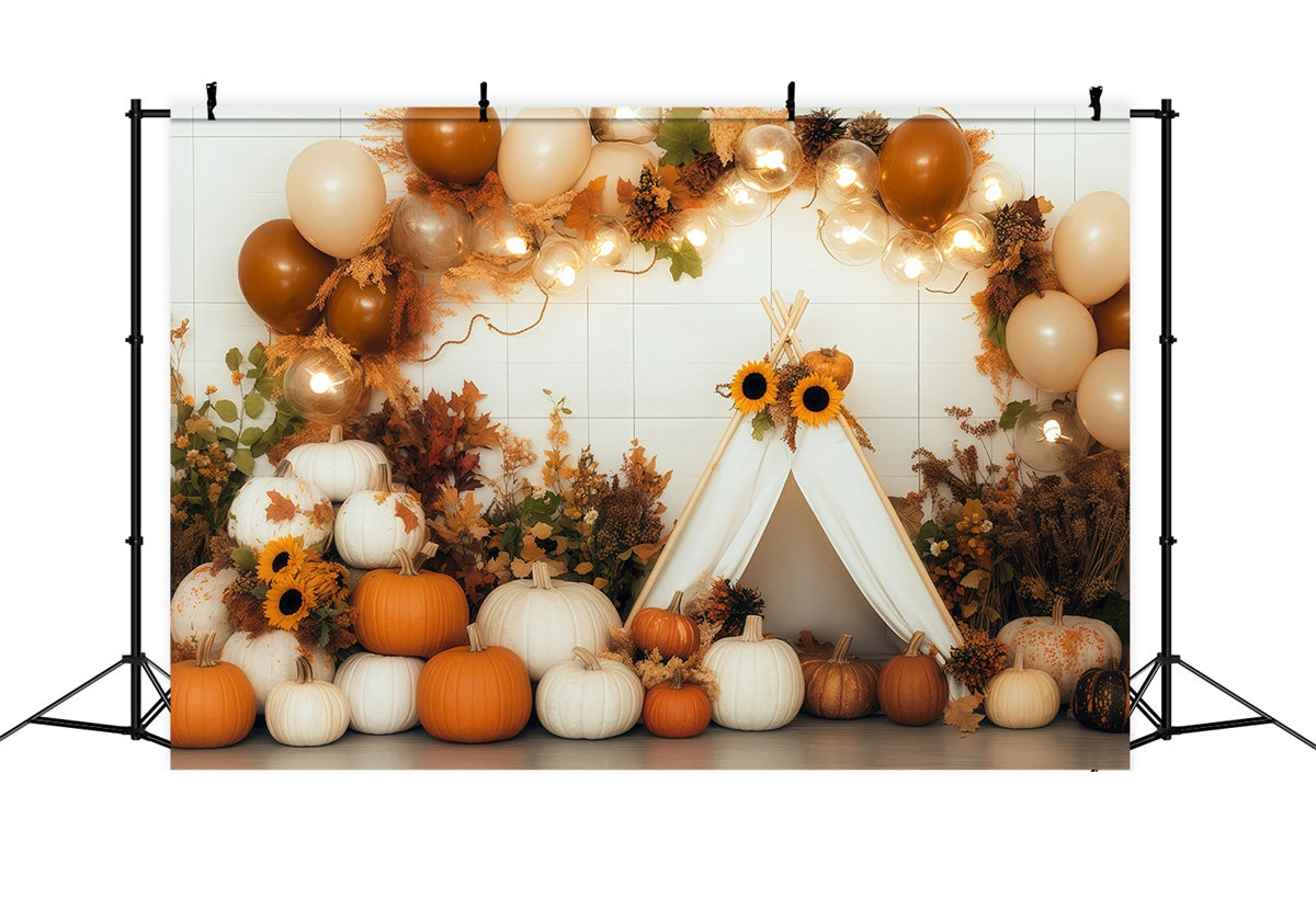 Fall Backdrop For Pictures Pumpkin Tent Party Backdrop UK BRP57-185
