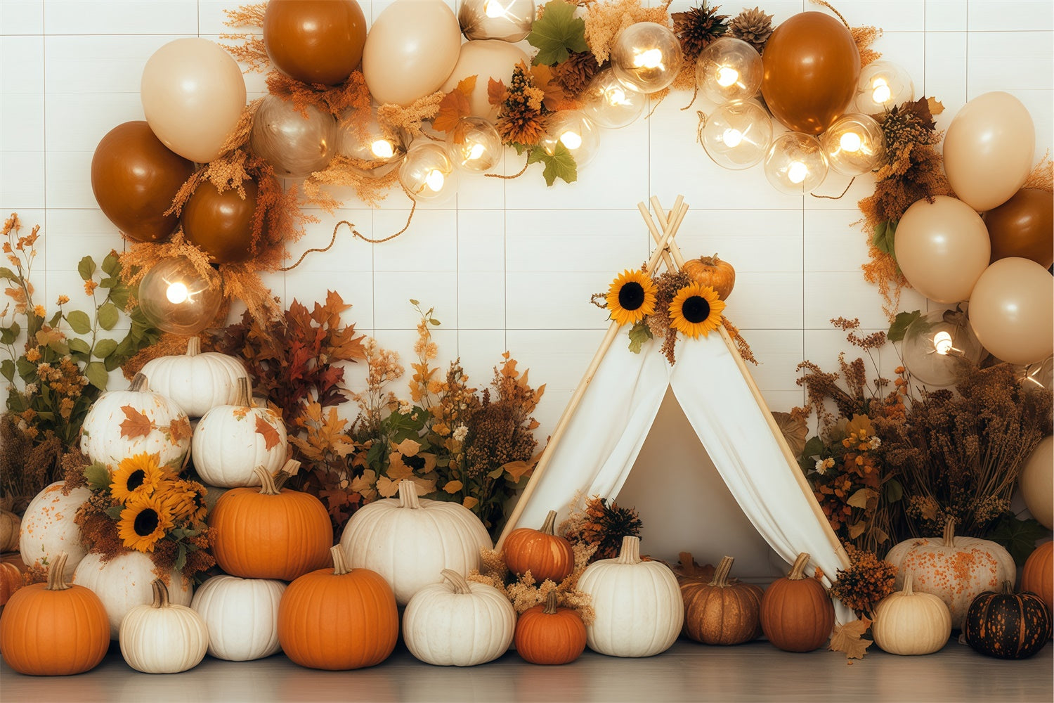 Fall Backdrop For Pictures Pumpkin Tent Party Backdrop UK BRP57-185