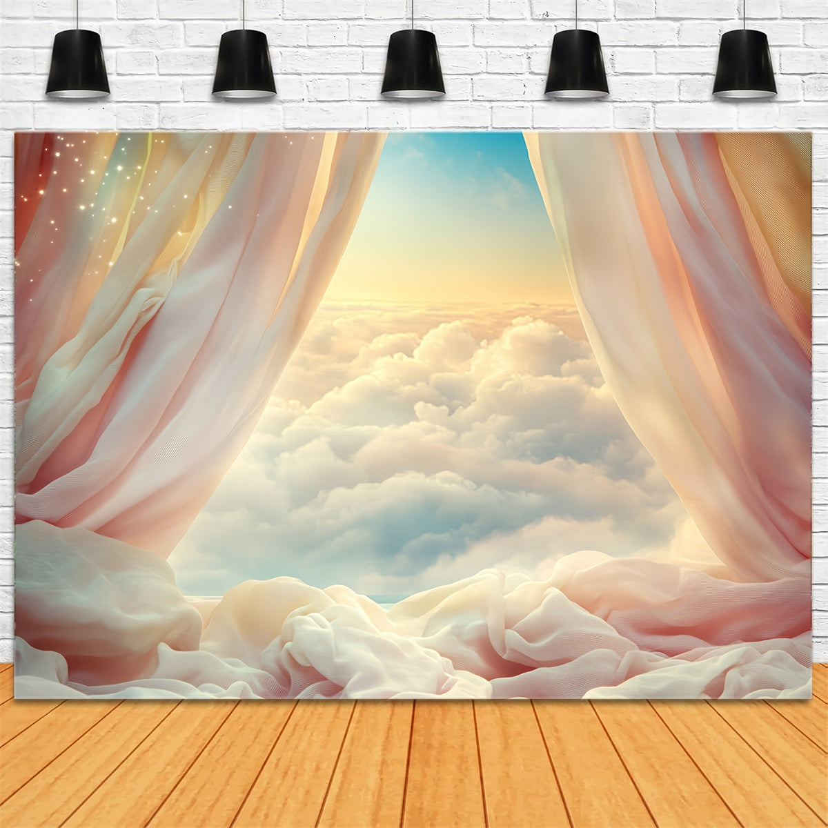 Cloudy Sky Backdrop Blush Horizon Curtain Backdrop UK BRP57-205