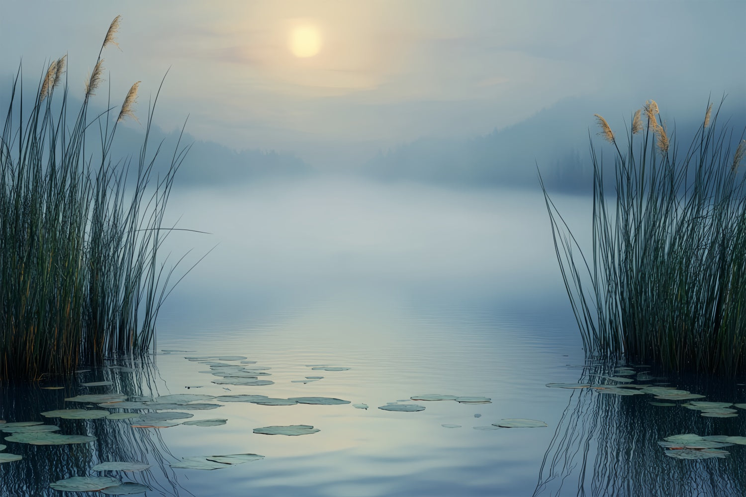 Sky Photo Backdrop Misty Reeds Lakeview Backdrop UK BRP57-206