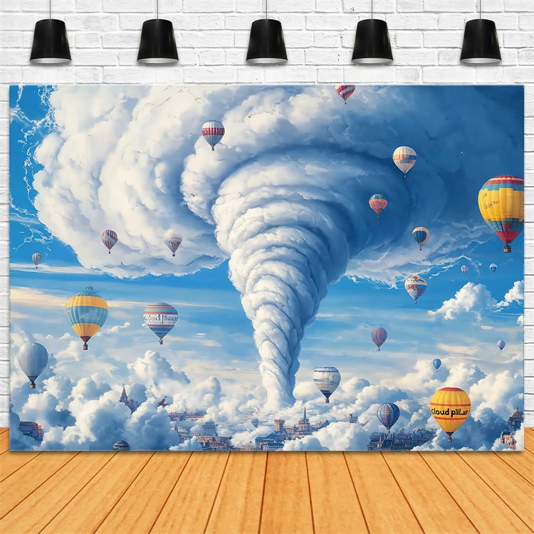 Cloudy Sky Backdrop Balloon Whirlwind Fantasy Backdrop UK BRP57-209