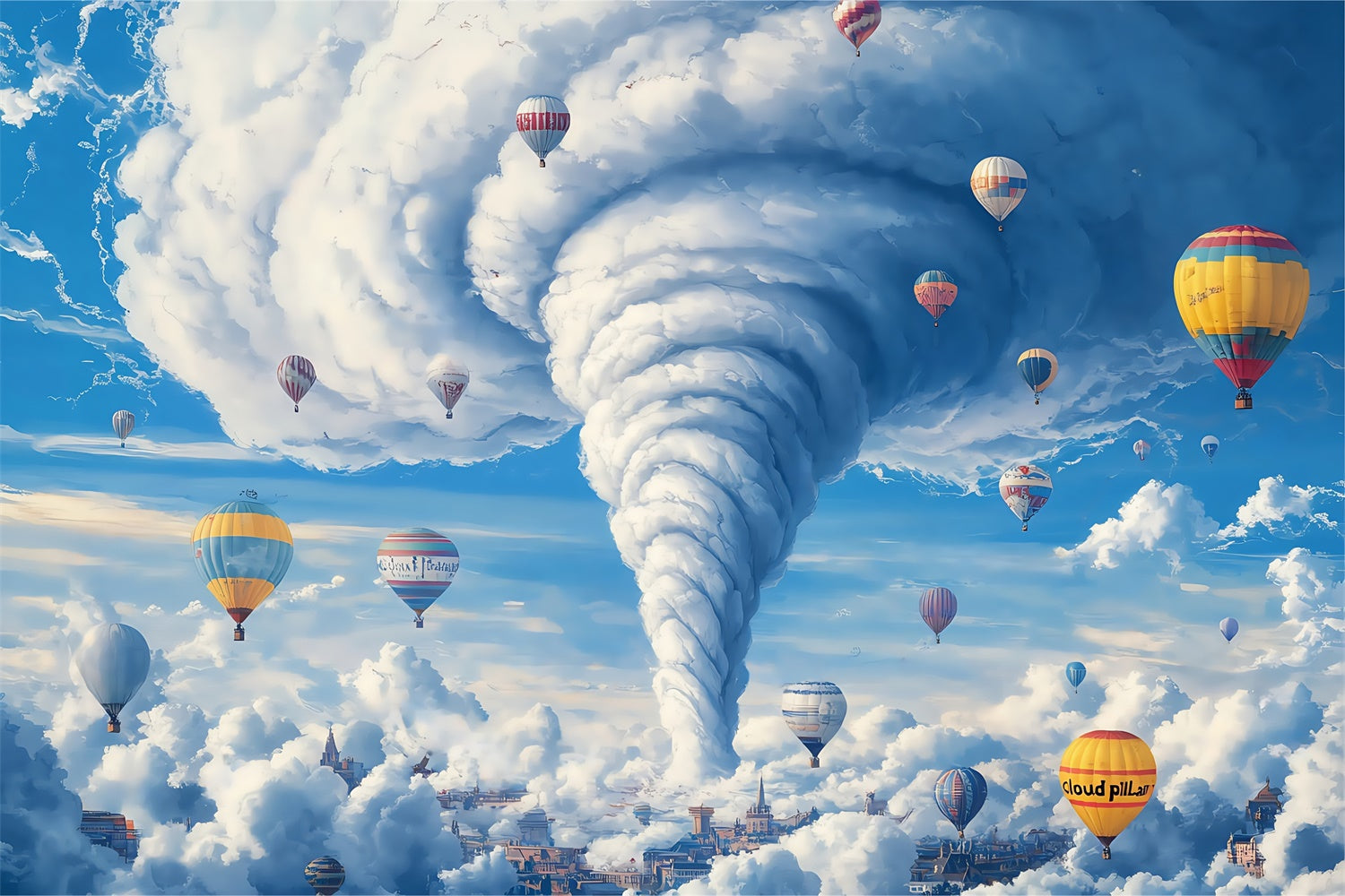 Cloudy Sky Backdrop Balloon Whirlwind Fantasy Backdrop UK BRP57-209