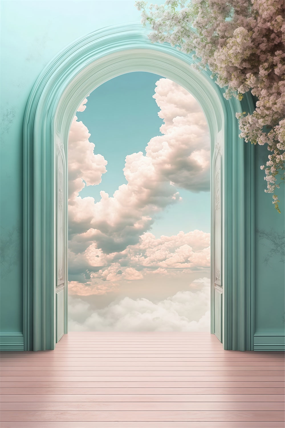 Cloud Backdrop Floral Portal Serenity Backdrop UK BRP57-212