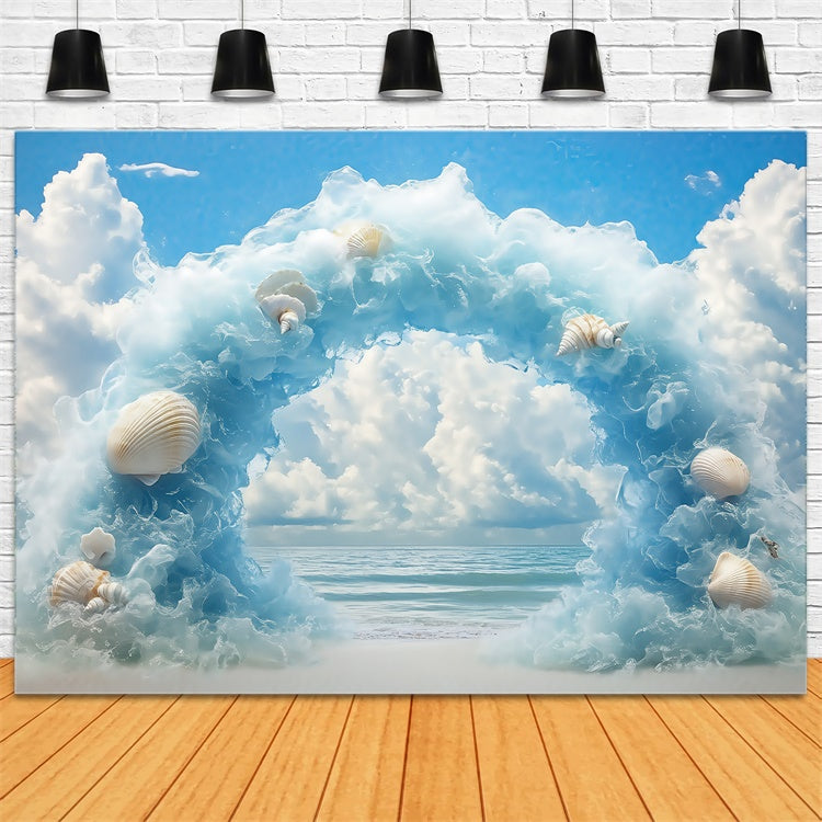 Cloud Photo Backdrop Mermaid Shore Fantasy Backdrop UK BRP57-224