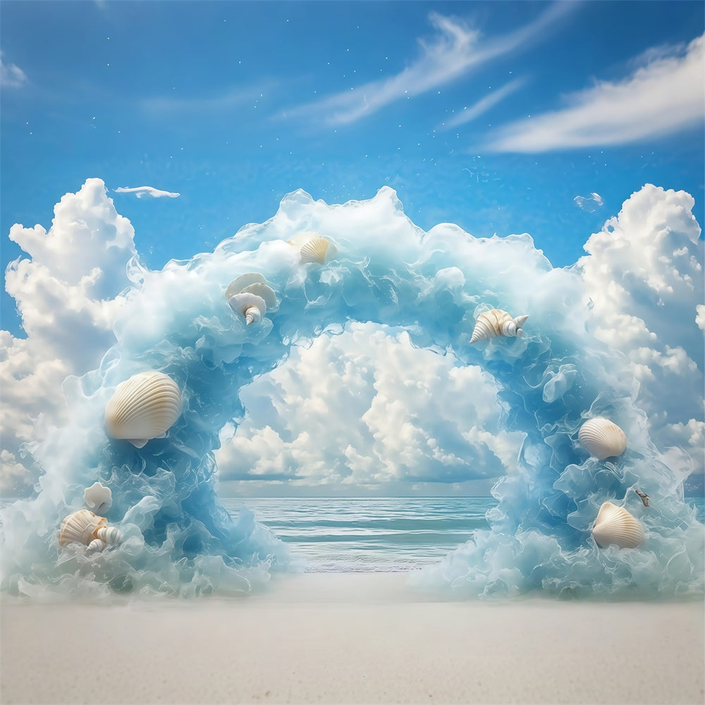 Cloud Photo Backdrop Mermaid Shore Fantasy Backdrop UK BRP57-224