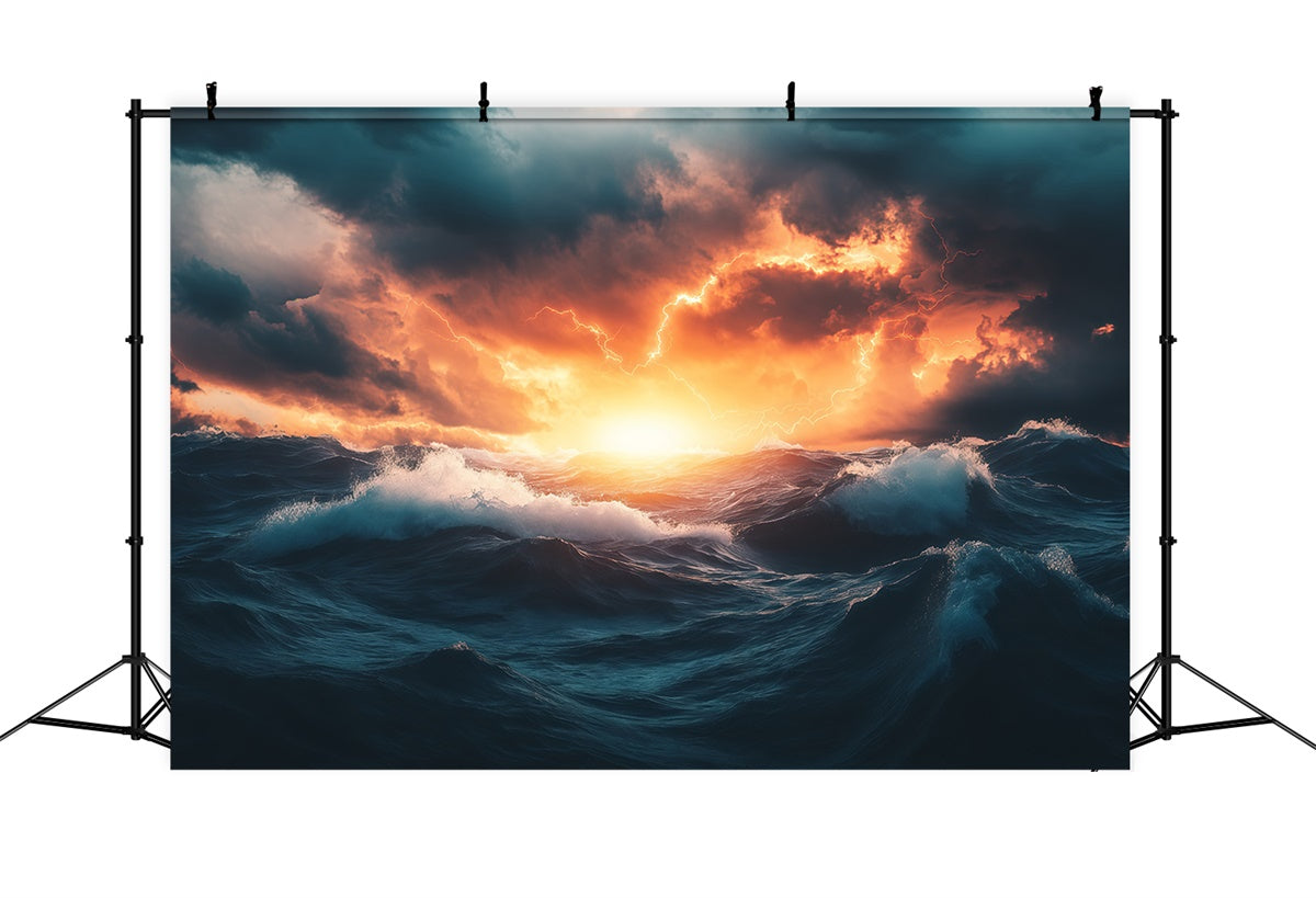 Sky Photo Backdrop Stormfire Ocean Horizon Backdrop UK BRP57-228