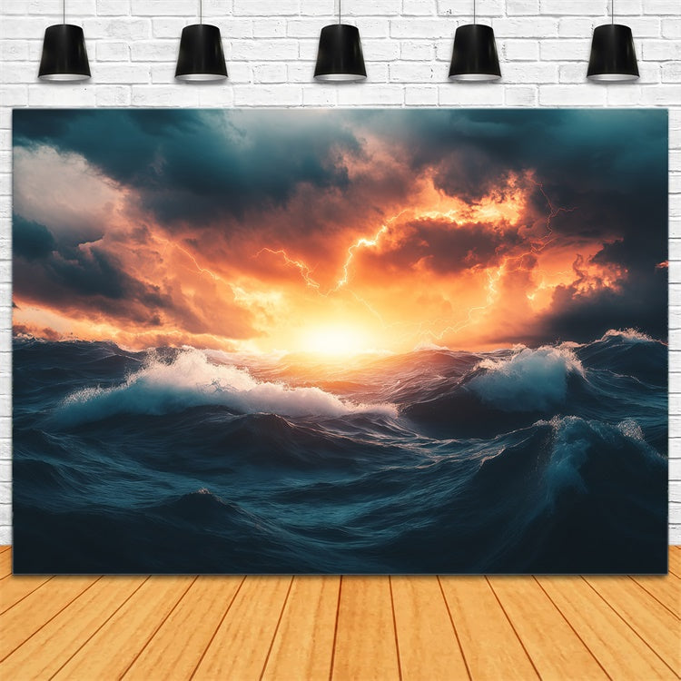 Sky Photo Backdrop Stormfire Ocean Horizon Backdrop UK BRP57-228
