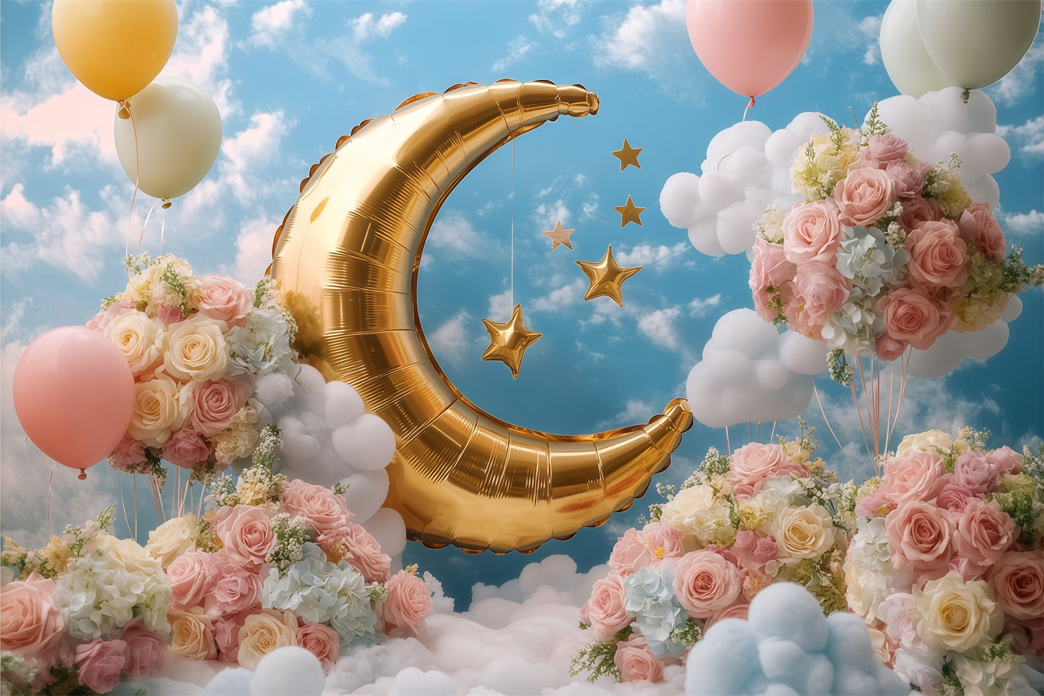 Sky Backdrops Crescent Dream Balloon Backdrop UK BRP57-229