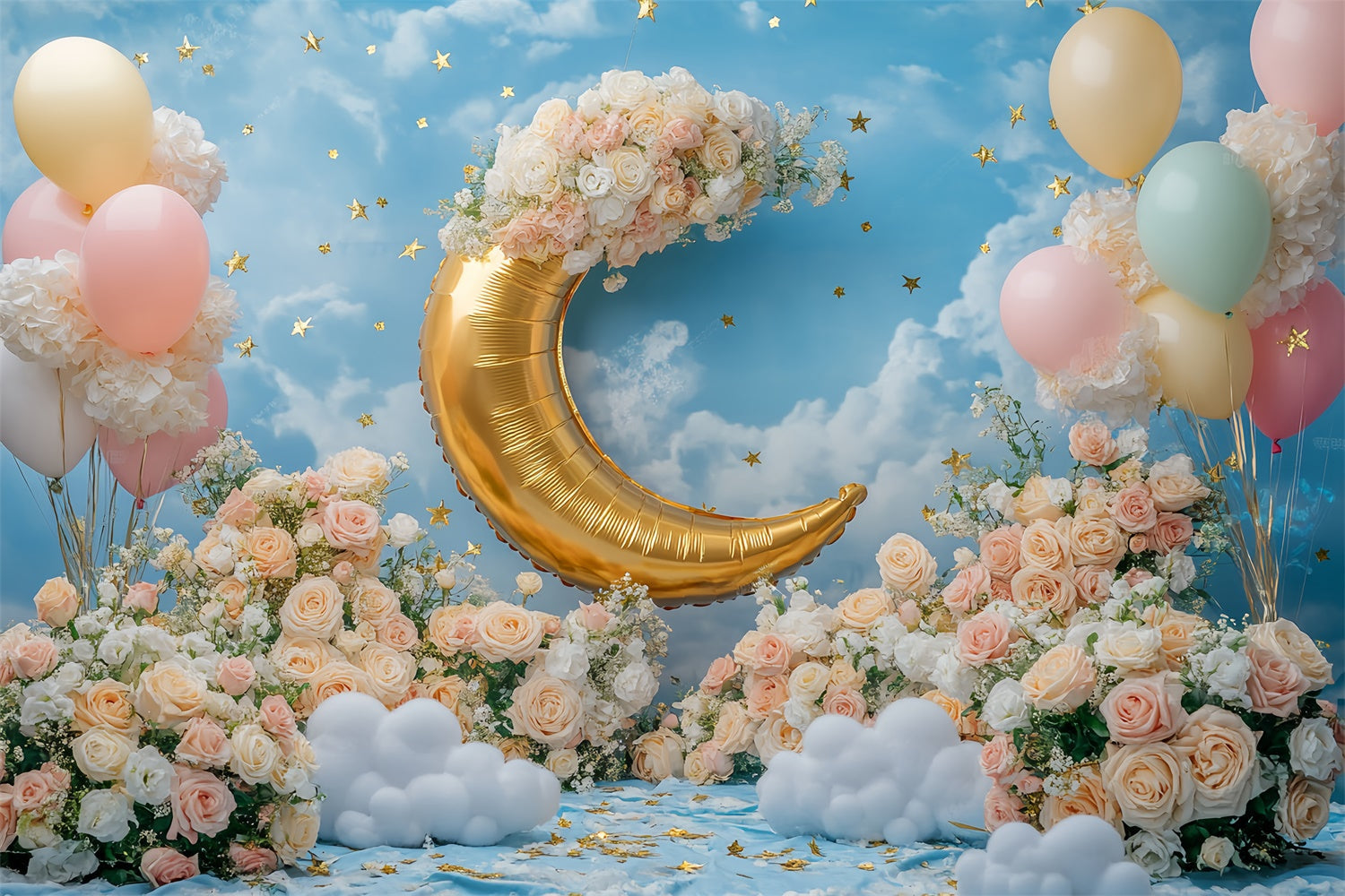 Blue Sky Backdrop Golden Crescent Garden Backdrop UK BRP57-230