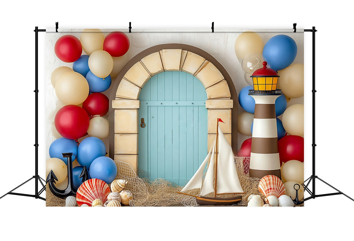 Newborn Photoshoot Backdrop Shell Balloon Arch Backdrop UK BRP57-236