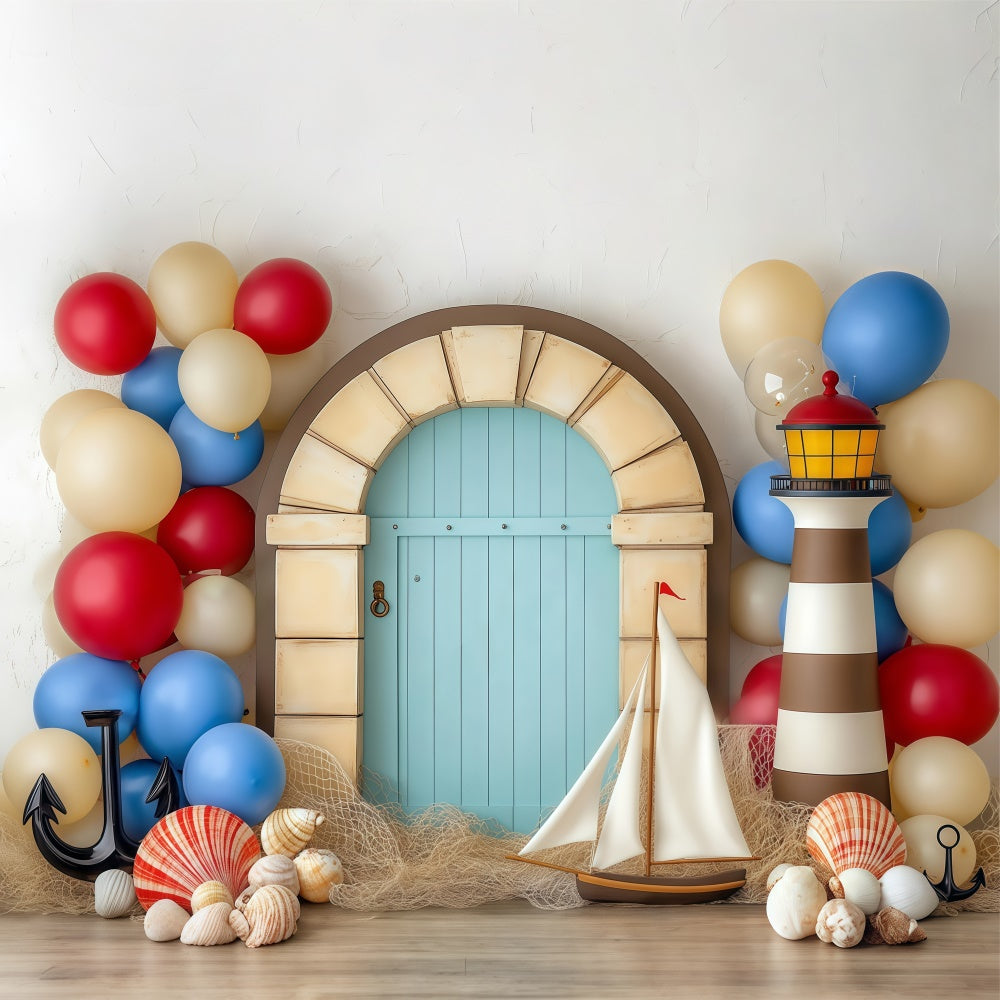 Newborn Photoshoot Backdrop Shell Balloon Arch Backdrop UK BRP57-236