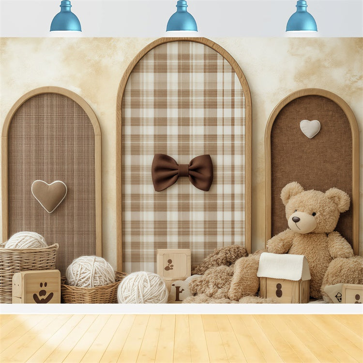Kids Photo Backdrop Warm Plaid Yarn Basket Backdrop UK BRP57-243