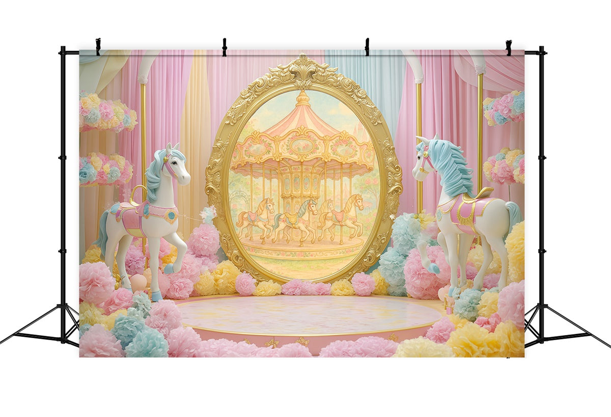 Children Backdrops Carousel Horse Fantasy Backdrop UK BRP57-245