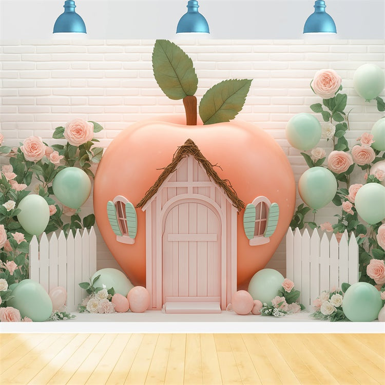 Newborn Backdrop Pastel Fruit House Balloon Backdrop UK BRP57-247