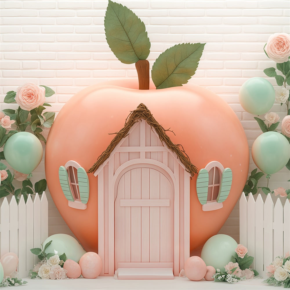 Newborn Backdrop Pastel Fruit House Balloon Backdrop UK BRP57-247