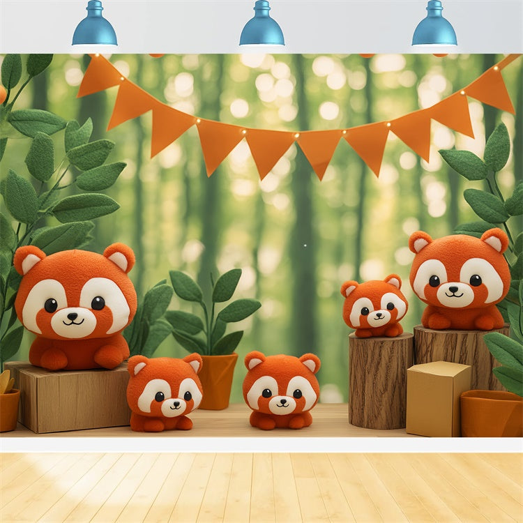 Newborn Backdrop Woodland Baby Panda Cute Backdrop UK BRP57-255