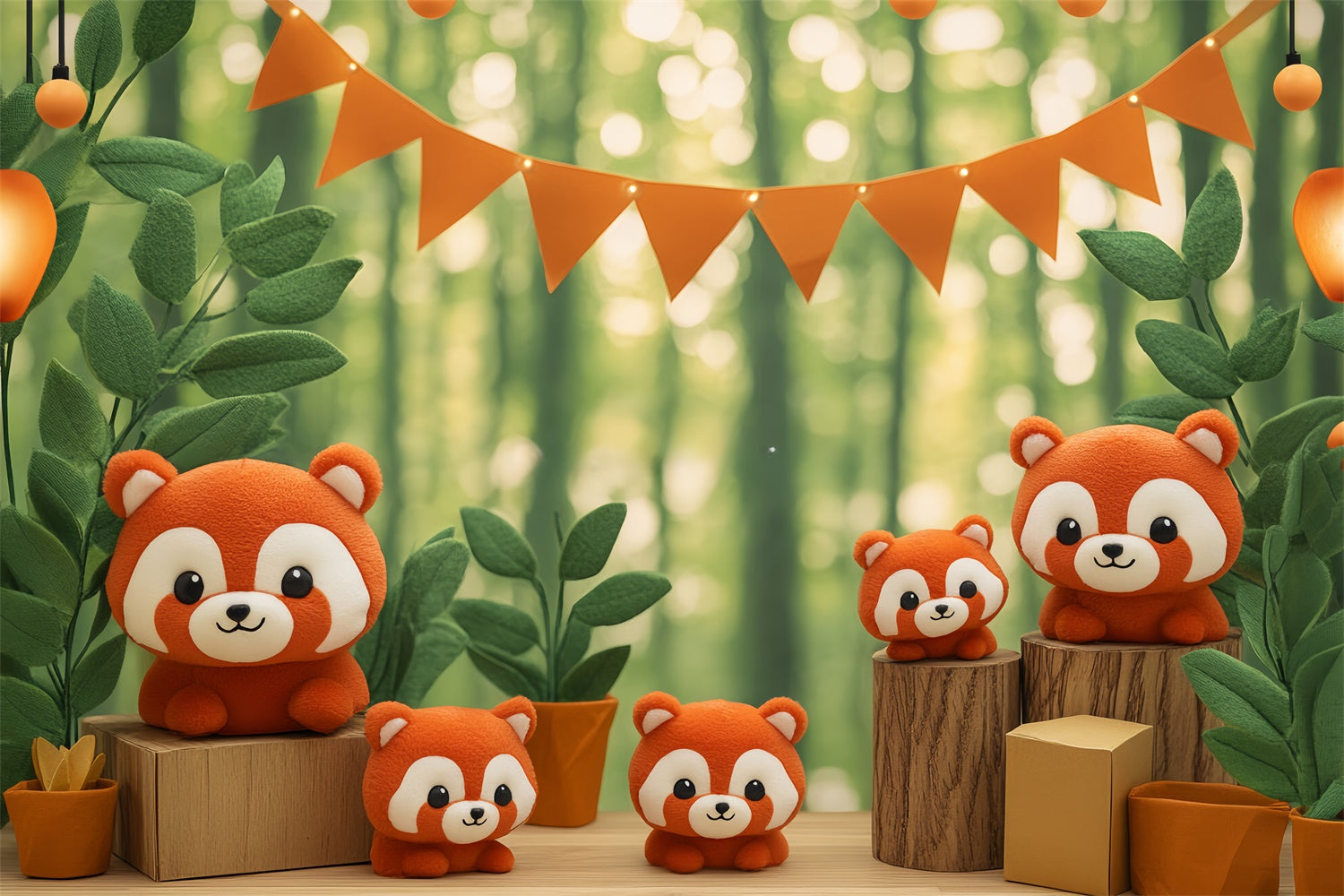 Newborn Backdrop Woodland Baby Panda Cute Backdrop UK BRP57-255