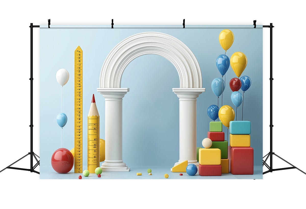 School Backdrop Whimsical Learning Arch Backdrop UK BRP57-26