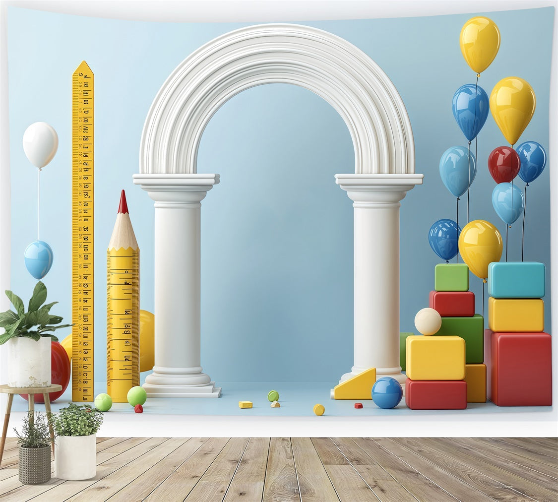 School Backdrop Whimsical Learning Arch Backdrop UK BRP57-26