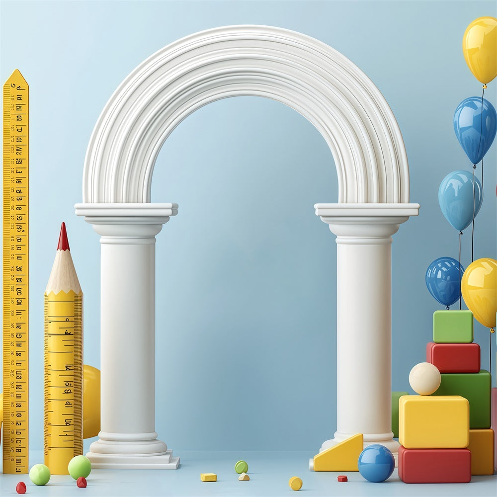 School Backdrop Whimsical Learning Arch Backdrop UK BRP57-26