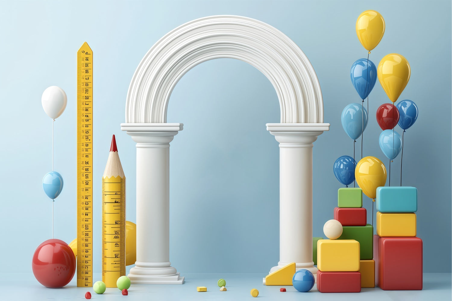 School Backdrop Whimsical Learning Arch Backdrop UK BRP57-26
