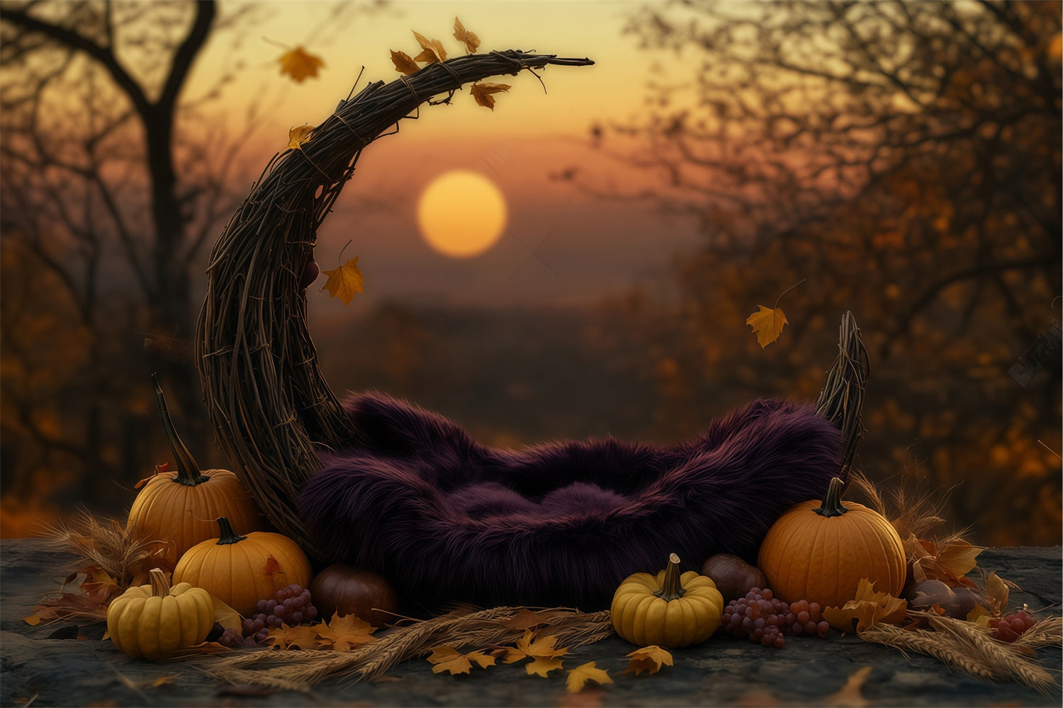 Kids Backdrop Sunset Harvest Crescent Backdrop UK BRP57-265