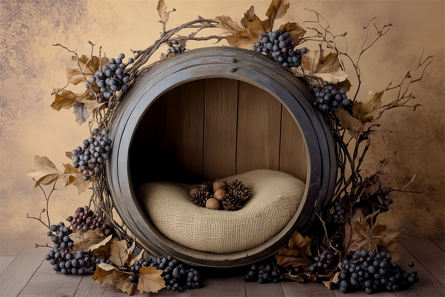 Newborn Photo Backdrop Vineyard Baby Cradle Backdrop UK BRP57-267