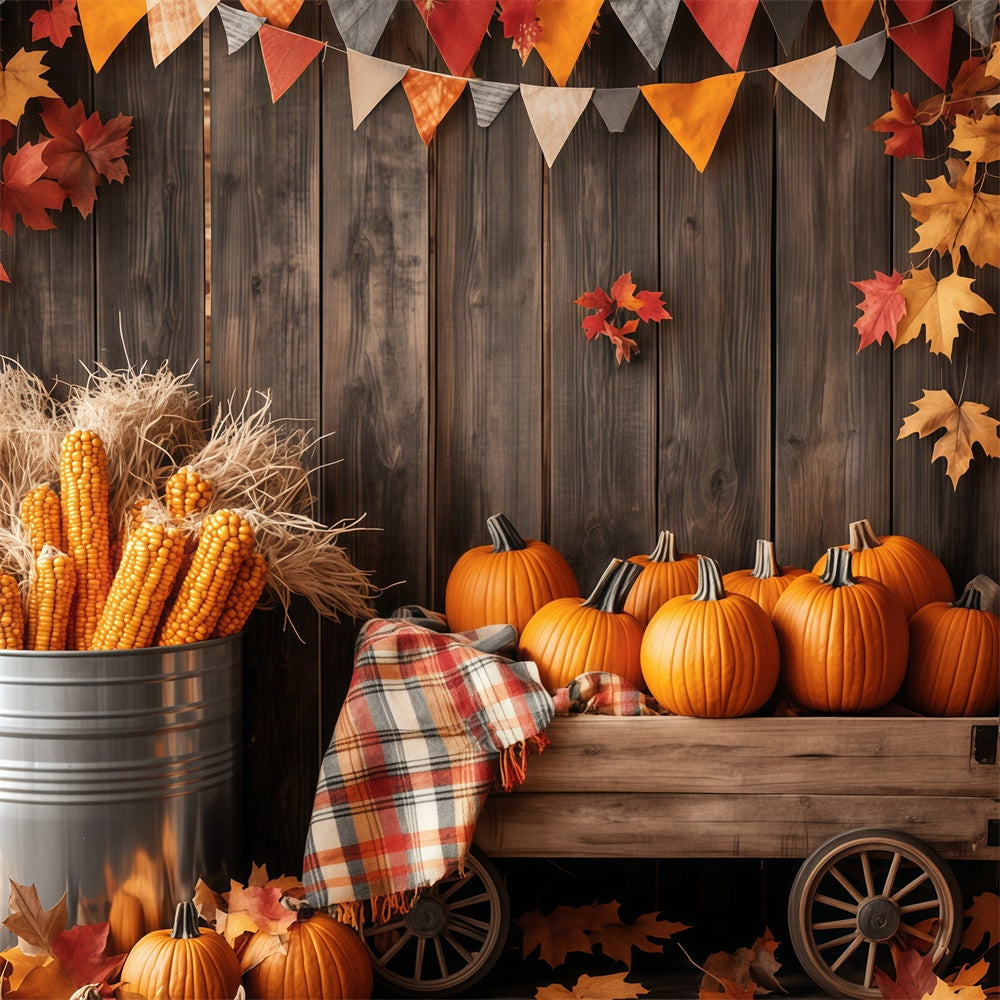Newborn Photoshoot Backdrop Rustic Autumn Cart Backdrop UK BRP57-270