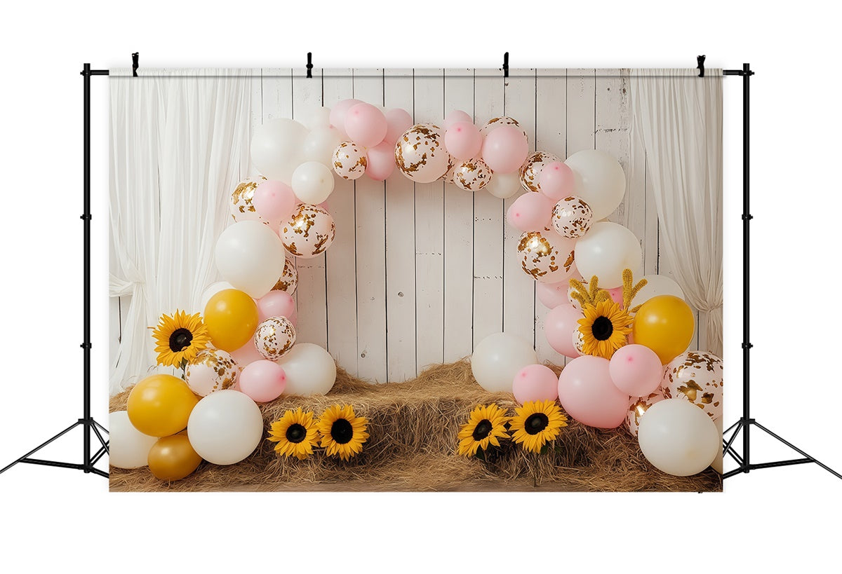 Kids Backdrops Sunflower Balloon Arch Backdrop UK BRP57-274