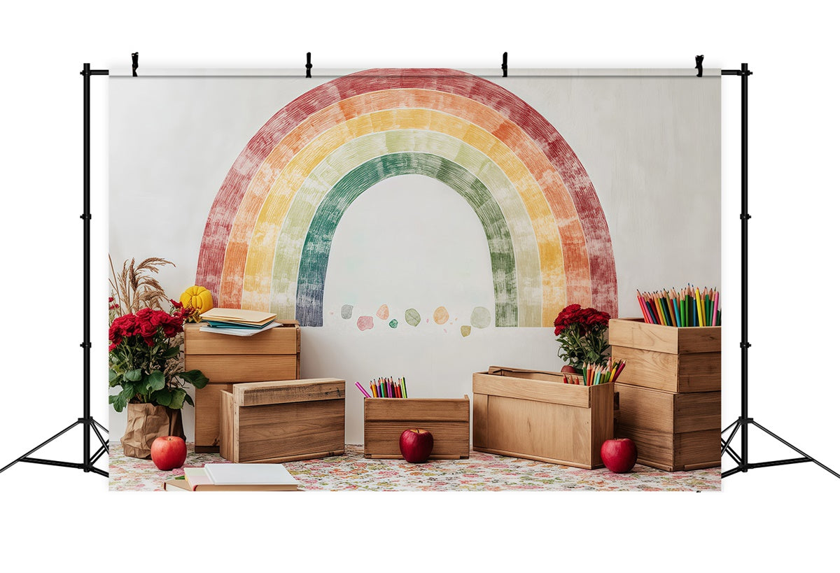 Back To School Backdrop Creative Corner Rainbow Backdrop UK BRP57-28
