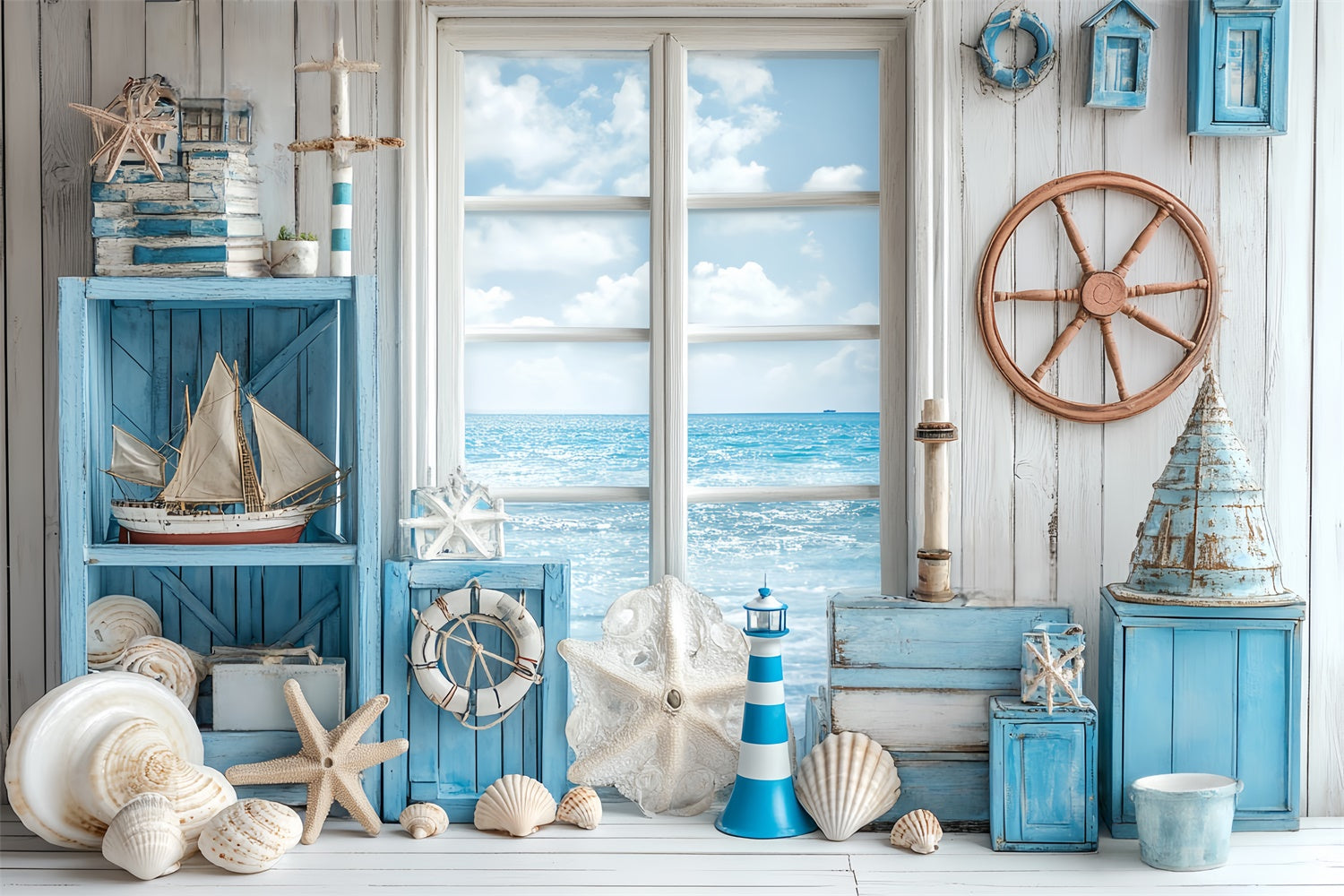 Childrens Backdrops Ocean Window Delight Backdrop UK BRP57-284