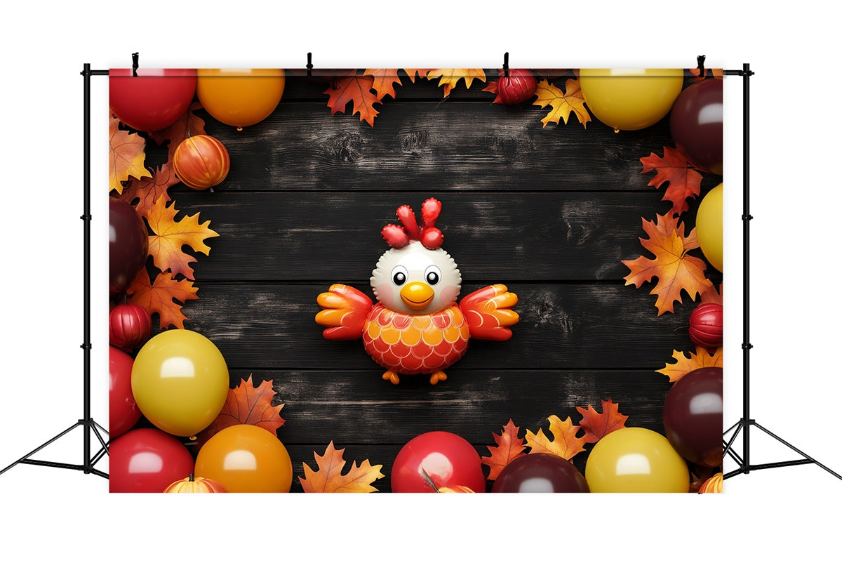 Cute Backdrop Balloons Leaves Celebration Kids Backdrop UK BRP57-285