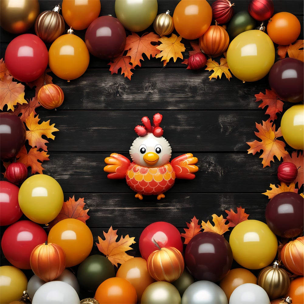 Cute Backdrop Balloons Leaves Celebration Kids Backdrop UK BRP57-285