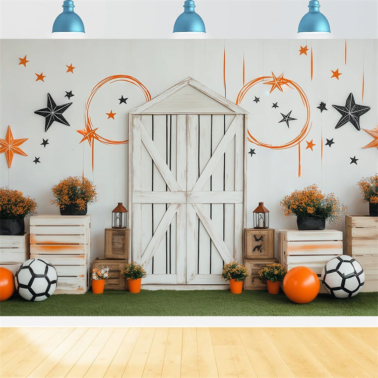 Sports Photo Backdrop Soccer Party Barn Backdrop UK BRP57-298