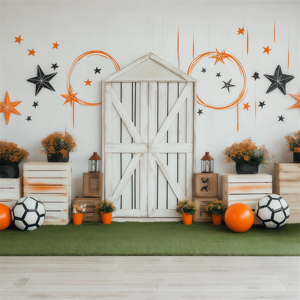 Sports Photo Backdrop Soccer Party Barn Backdrop UK BRP57-298