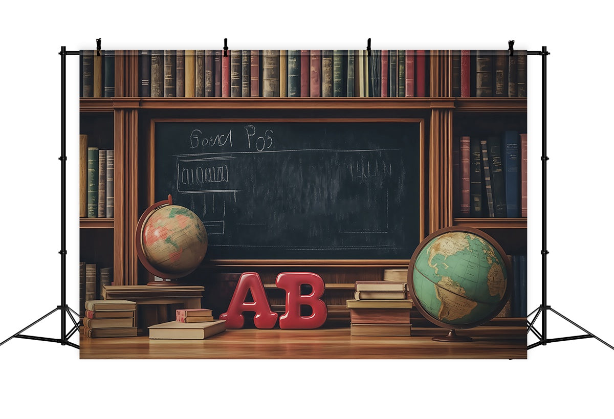 School Backdrop Vintage Library Learning Backdrop UK BRP57-30