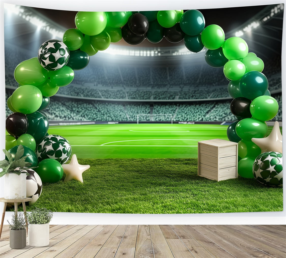 Soccer Field Backdrop Matchday Balloon Arch Backdrop UK BRP57-300