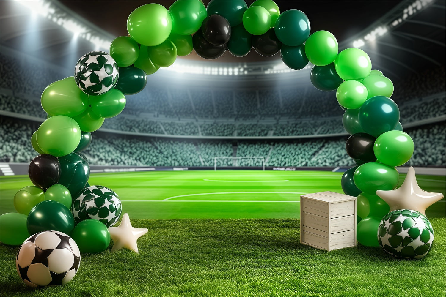 Soccer Field Backdrop Matchday Balloon Arch Backdrop UK BRP57-300