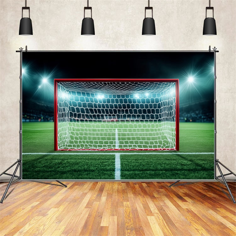 Football Field Backdrop Midnight Goal Shot Backdrop UK BRP57-305