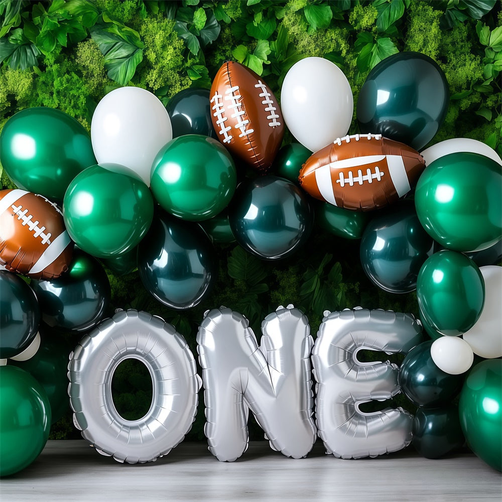 1st Birthday Backdrop Green Balloon Sports Backdrop UK BRP57-309