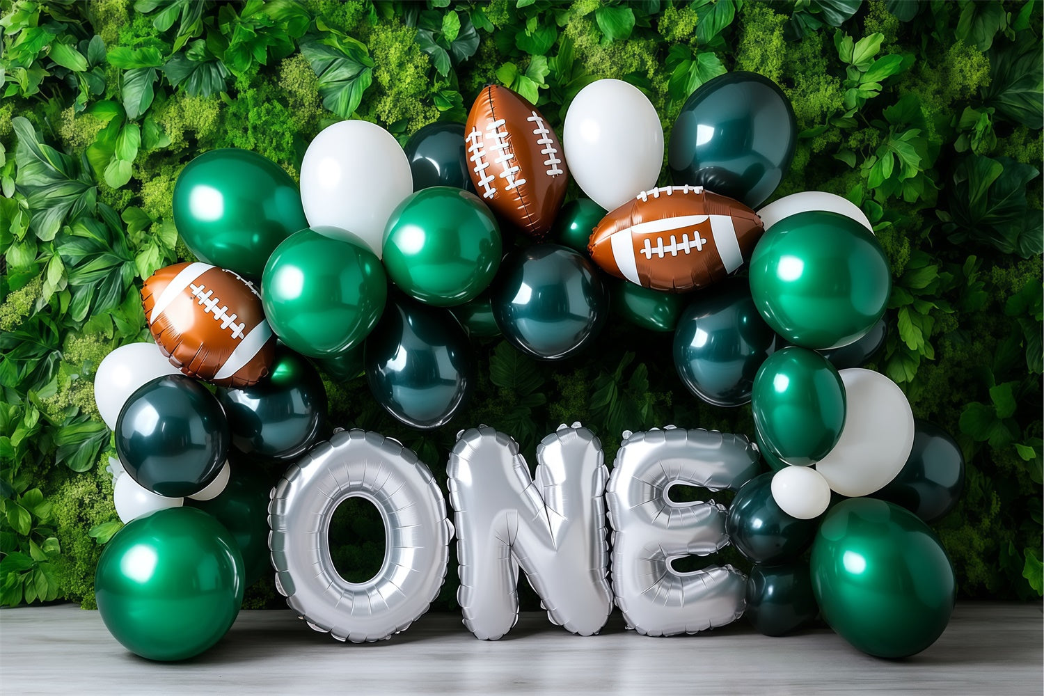 1st Birthday Backdrop Green Balloon Sports Backdrop UK BRP57-309