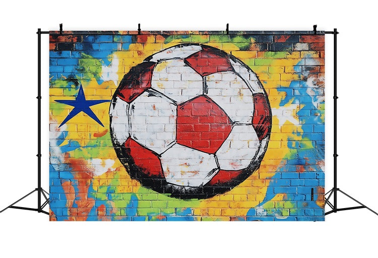 Football Backdrop Urban Soccer Wall Graffiti Backdrop UK BRP57-310